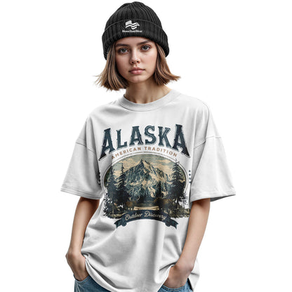 Vintage Alaska Mountain Retro Outdoor Wildlife Tee