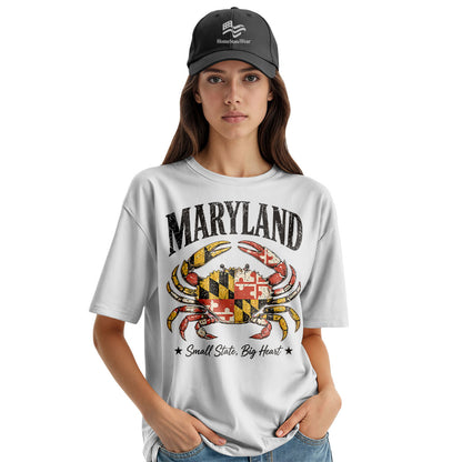 Maryland Crab Flag T-Shirt | Small State Big Heart Tee