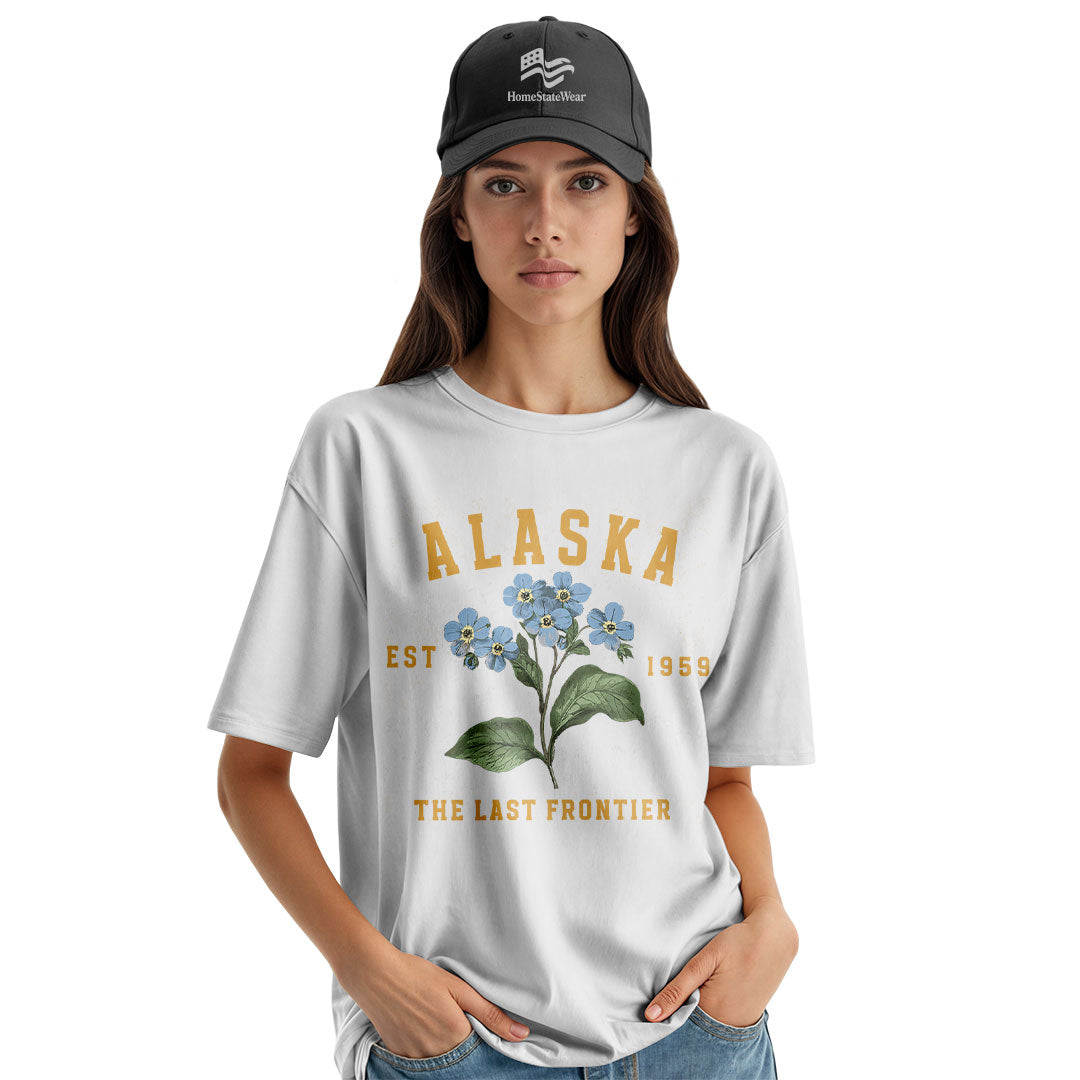 Alaska Forget-Me-Not T-Shirt, Vintage Floral State Tee