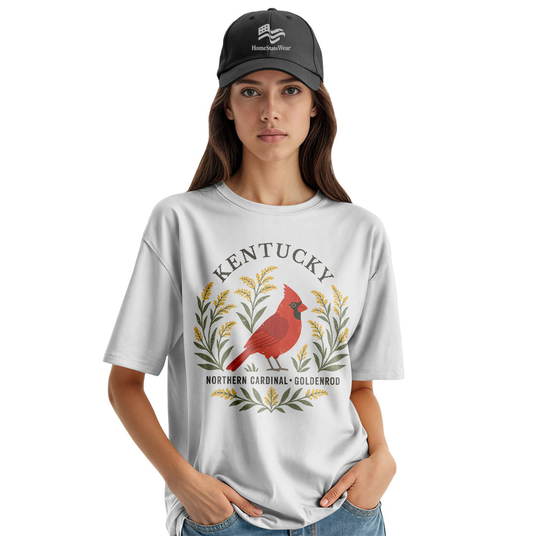 Kentucky Cardinal & Goldenrod Tee | Bird Lover Nature Shirt