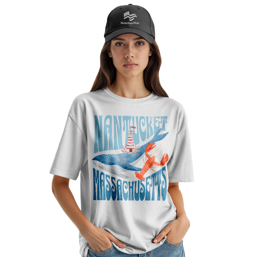 Nantucket Massachusetts T-Shirt | Coastal Lighthouse Tee