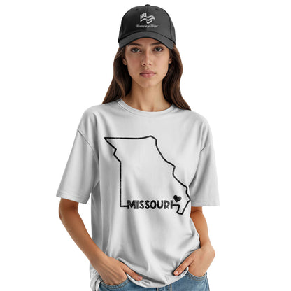 Missouri State Map T-Shirt, Hometown Pride USA Travel Tee