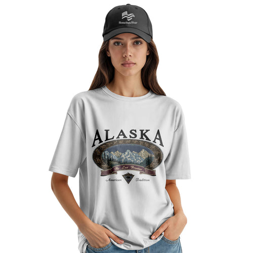 Vintage Alaska Mountain T-Shirt, The Last Frontier Wildlife Tee