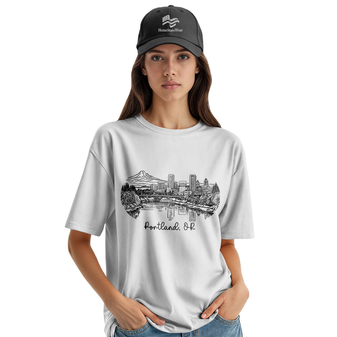 Portland Oregon Skyline T-Shirt, Vintage Travel Souvenir Tee