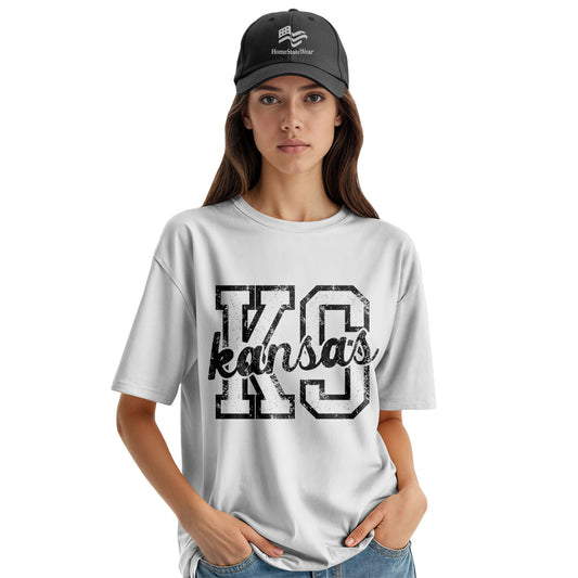 Kansas Comfort Colors Tee | Retro Varsity State Pride Shirt