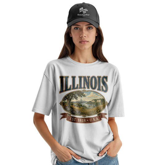 Illinois Comfort Colors Tee | Vintage State Pride Shirt