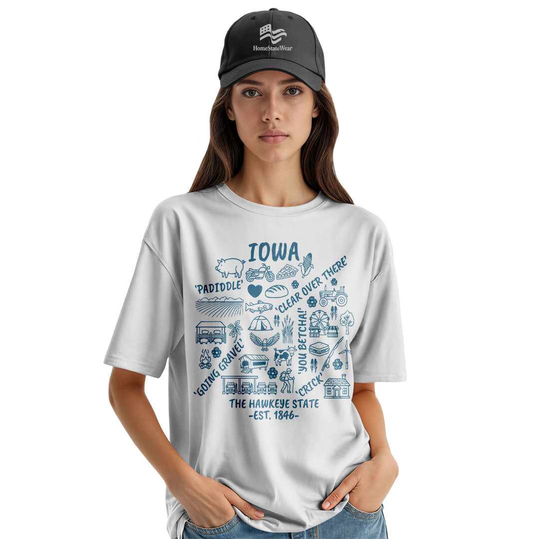 Iowa T-Shirt, Hawkeye State Graphic Tee