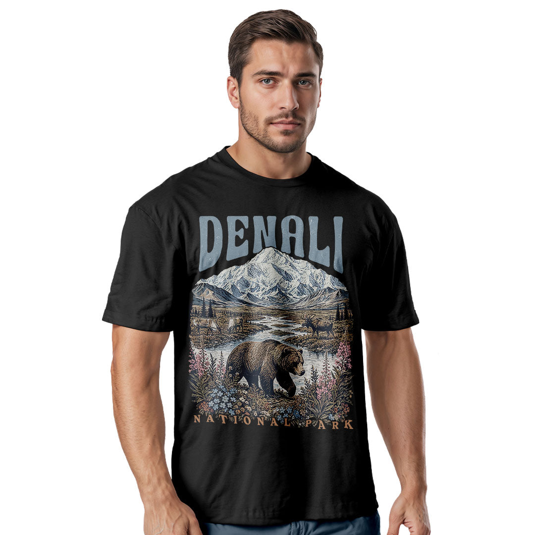 Retro Alaska Mountain Tee, Nature Lover Gift