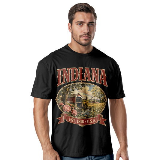 Indiana Comfort Colors Tee | Vintage State Pride Shirt