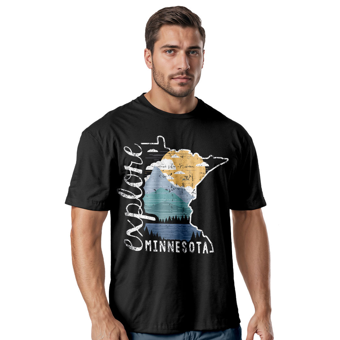 Explore Minnesota T-Shirt, Distressed Unisex State Pride Tee