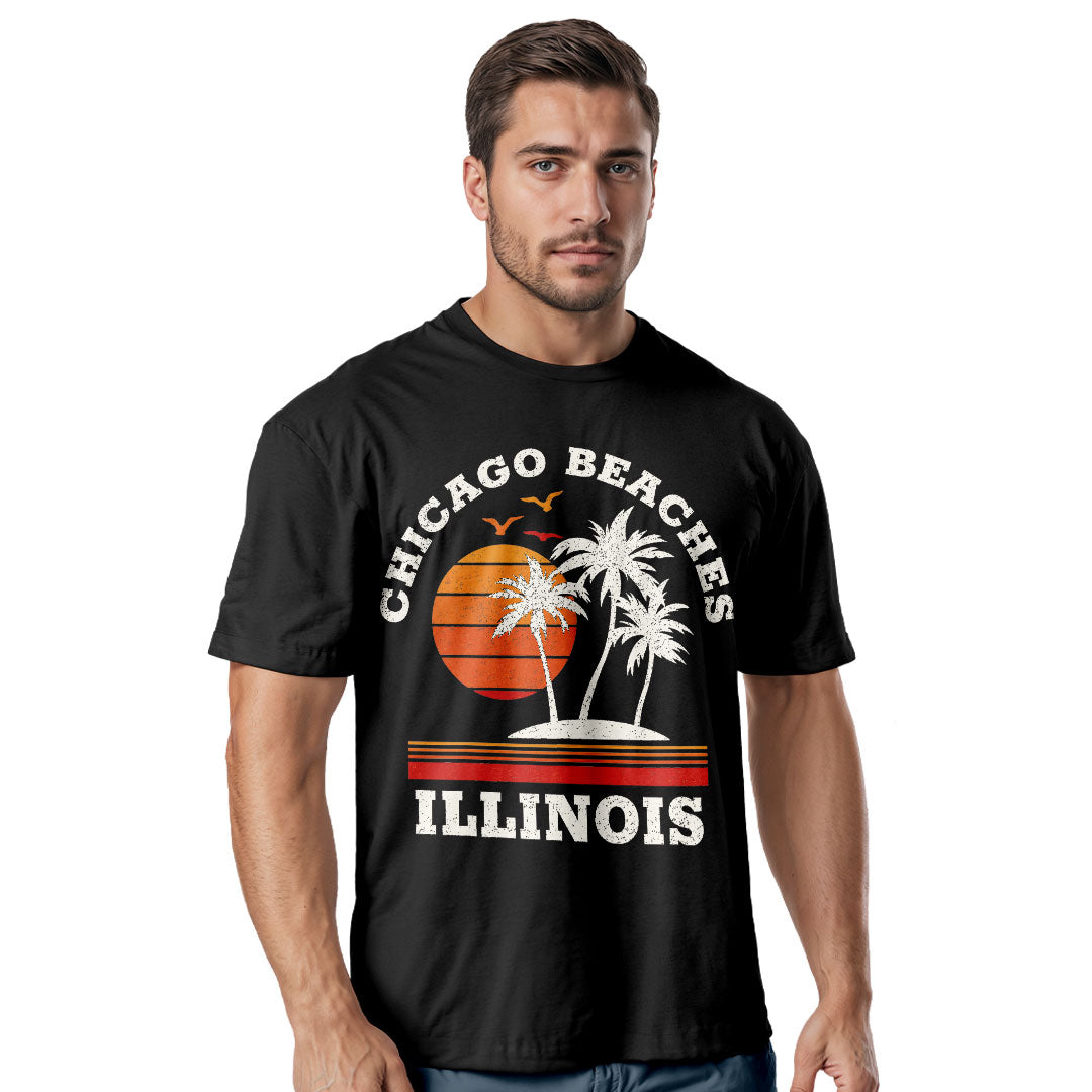 Chicago Beaches Illinois Tee | Lake Michigan Souvenir Shirt