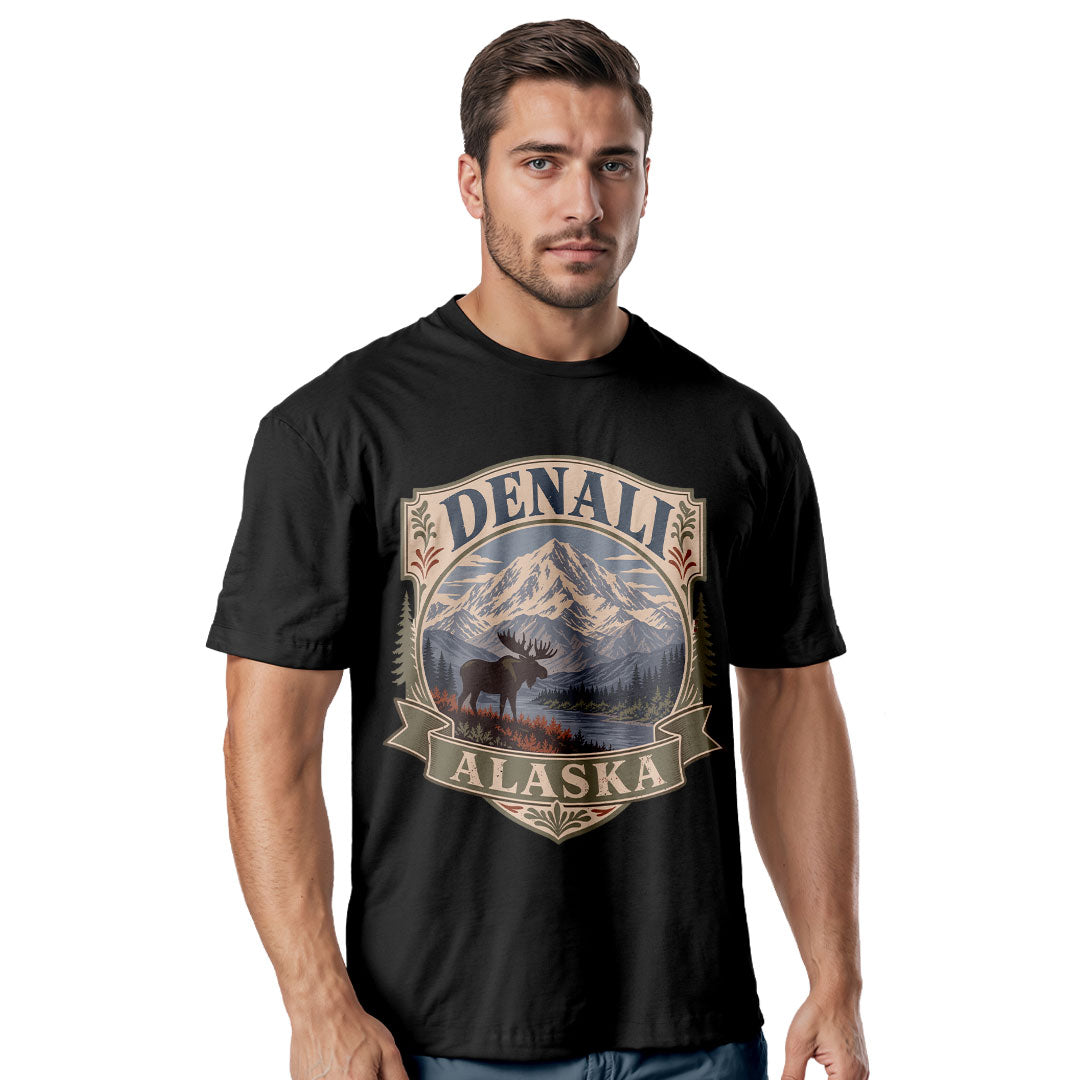 Denali Alaska Vintage T-Shirt | National Park Wildlife Travel Tee