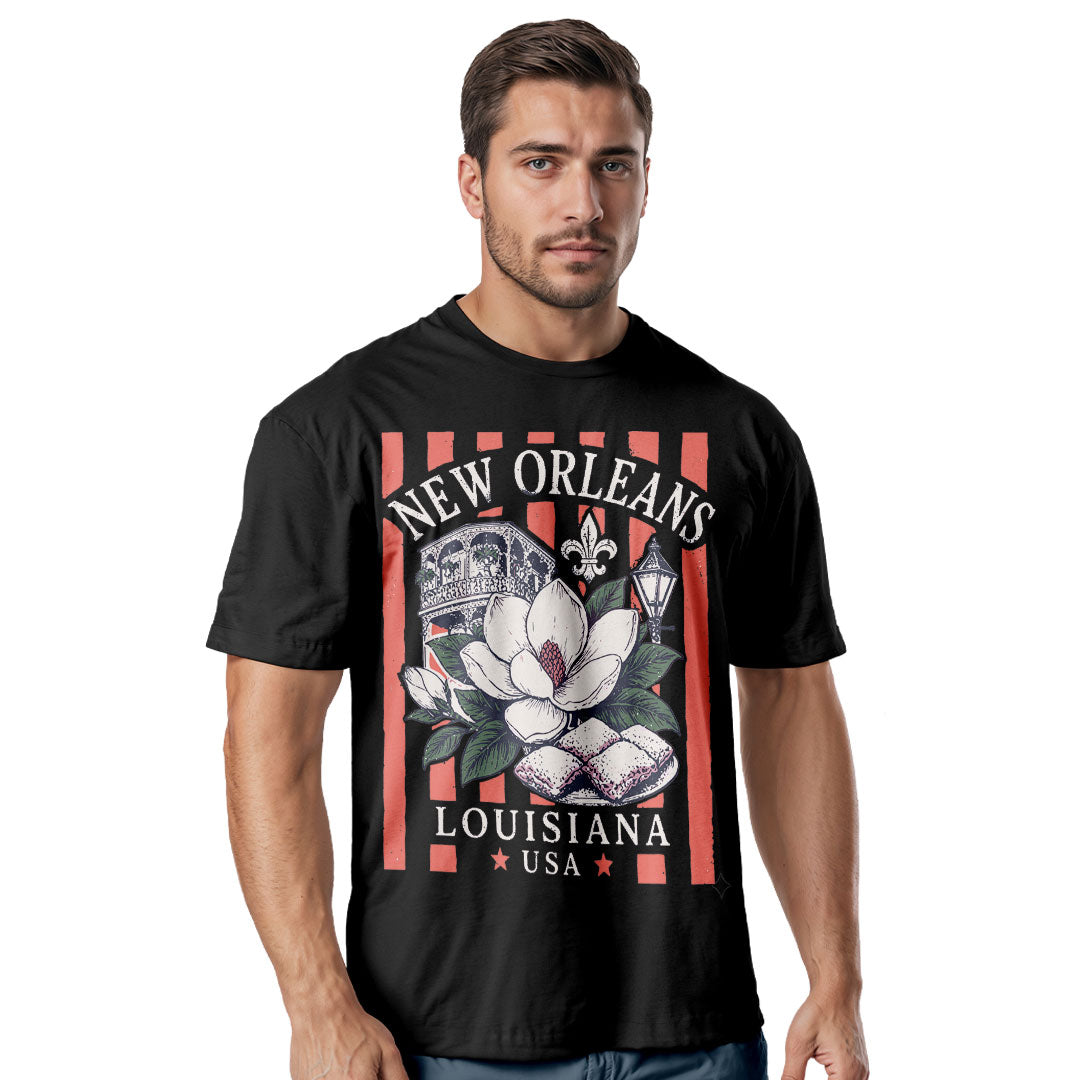 Louisiana Shirt Vintage Bayou Graphic Tee Southern Style T Shirt Swamp Nature Travel Souvenir Cajun Aesthetic Casual Outfit Style Trend