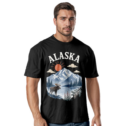 Alaska Moose T-Shirt, Mountain Travel Nature Lover Tee