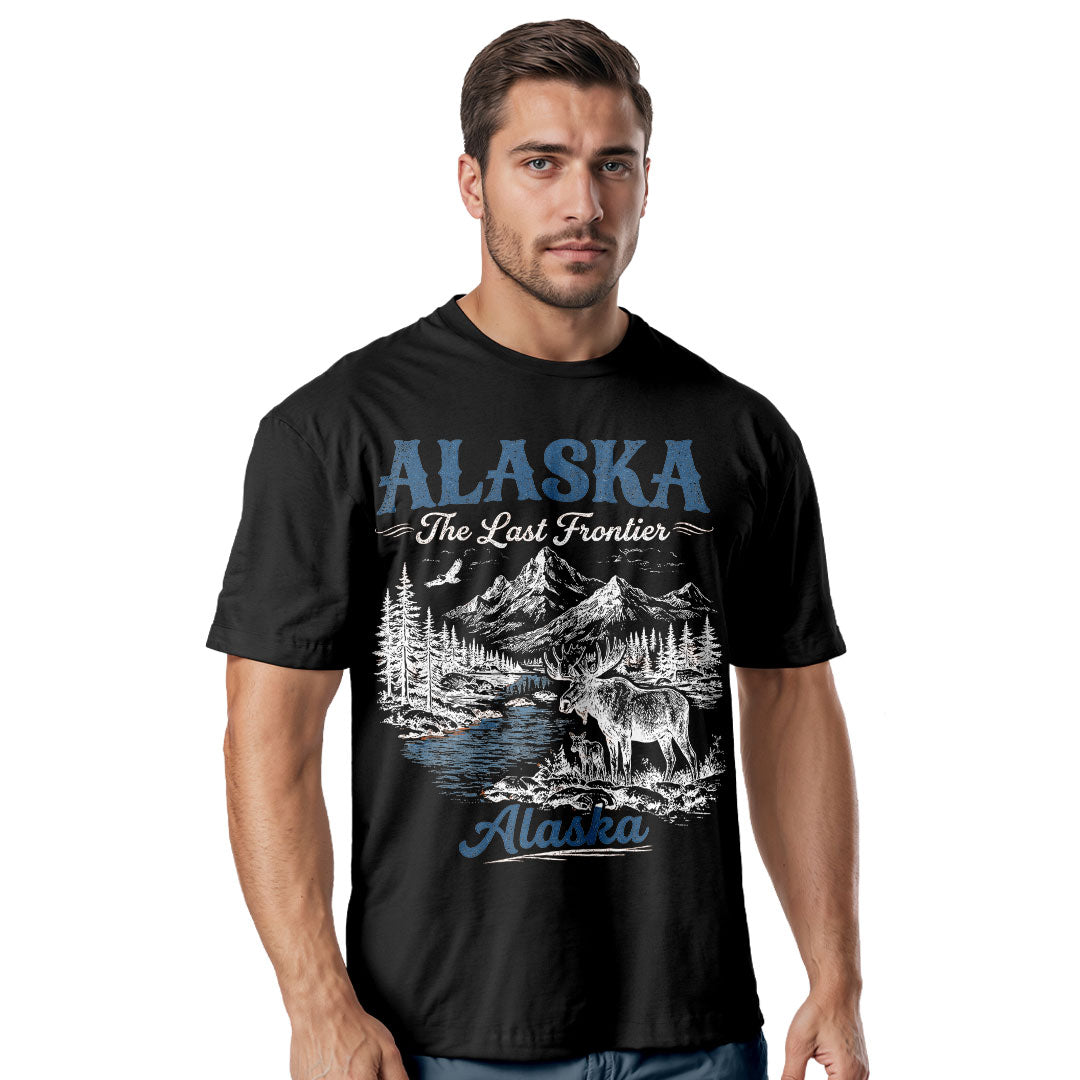 Alaska The Last Frontier T-Shirt, Vintage Mountain Nature Tee