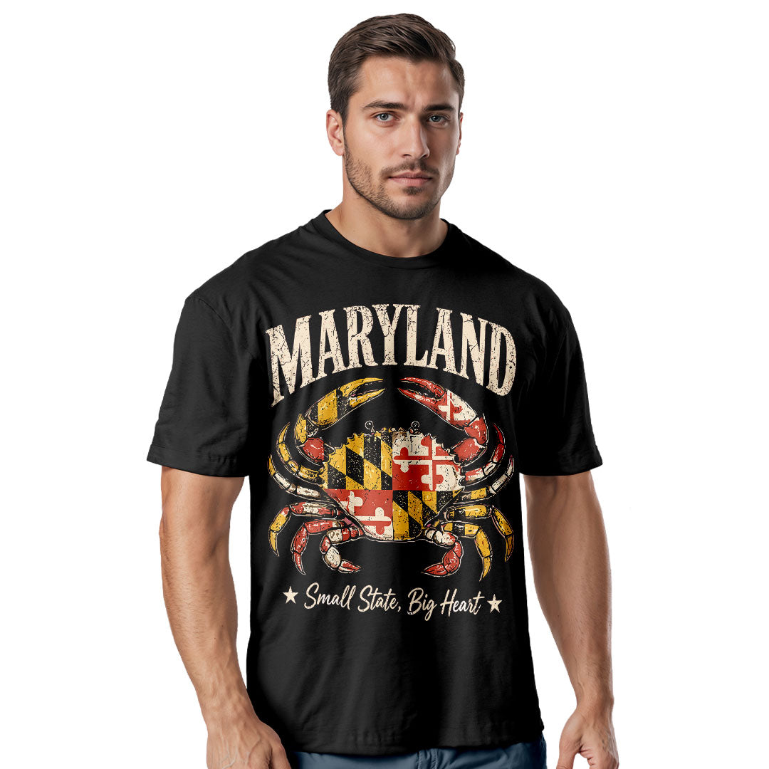 Maryland Crab Flag T-Shirt | Small State Big Heart Tee