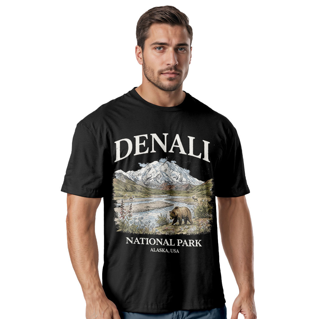 Denali National Park T-Shirt, Vintage Alaska Mountain Tee