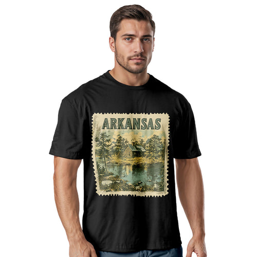 Arkansas Cabin Stamp Tee | Vintage Lake House Shirt or Sweatshirt