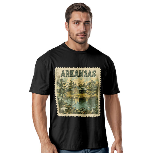 Arkansas Cabin Stamp Tee | Vintage Lake House Shirt or Sweatshirt