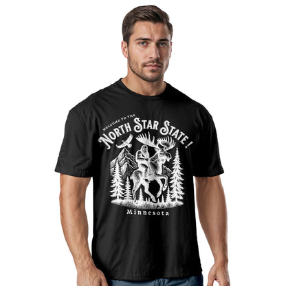 Welcome to Minnesota T-Shirt, North Star State Bigfoot & Moose Tee