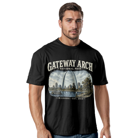 Gateway Arch National Park Vintage T-Shirt, St. Louis Missouri Travel Tee