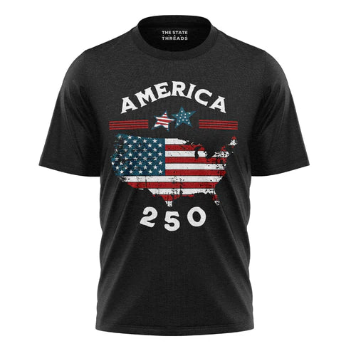 America 250 Years USA Map Flag Shirt