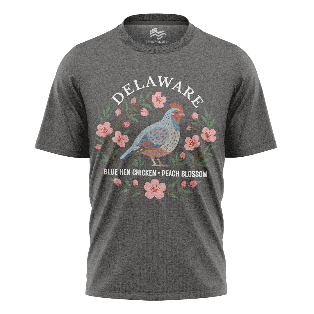 Delaware Blue Hen & Peach Blossom Tee