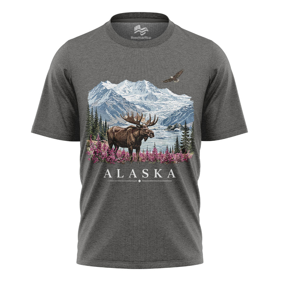 Alaska Moose T-Shirt, Vintage Mountain Wilderness Tee