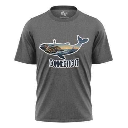 Connecticut Whale Lighthouse Tee | Coastal New England Shirt