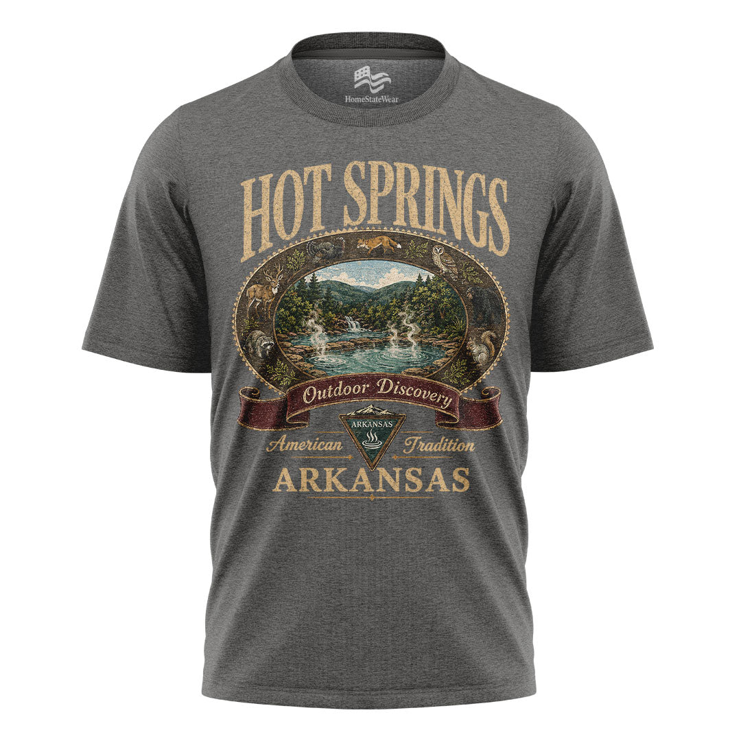 Hot Springs Arkansas Comfort Colors Tee | Vintage Outdoor Discovery Shirt