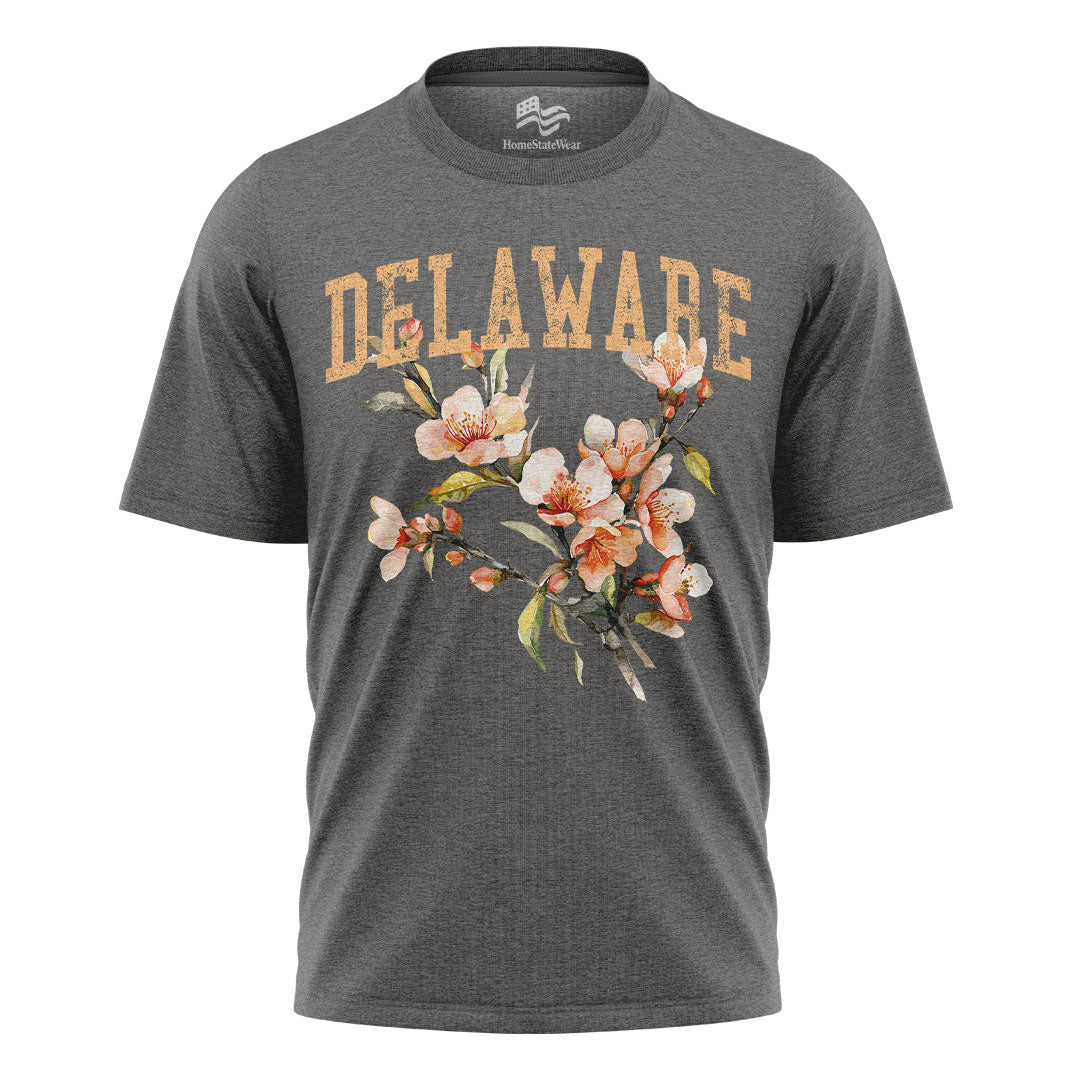 Delaware Peach Blossom Comfort Colors Tee | Botanical Flower Shirt