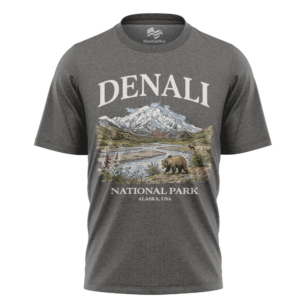 Denali National Park T-Shirt, Vintage Alaska Mountain Tee