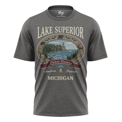 Lake Superior Michigan Comfort Colors Tee | Great Lakes Lighthouse Shirt