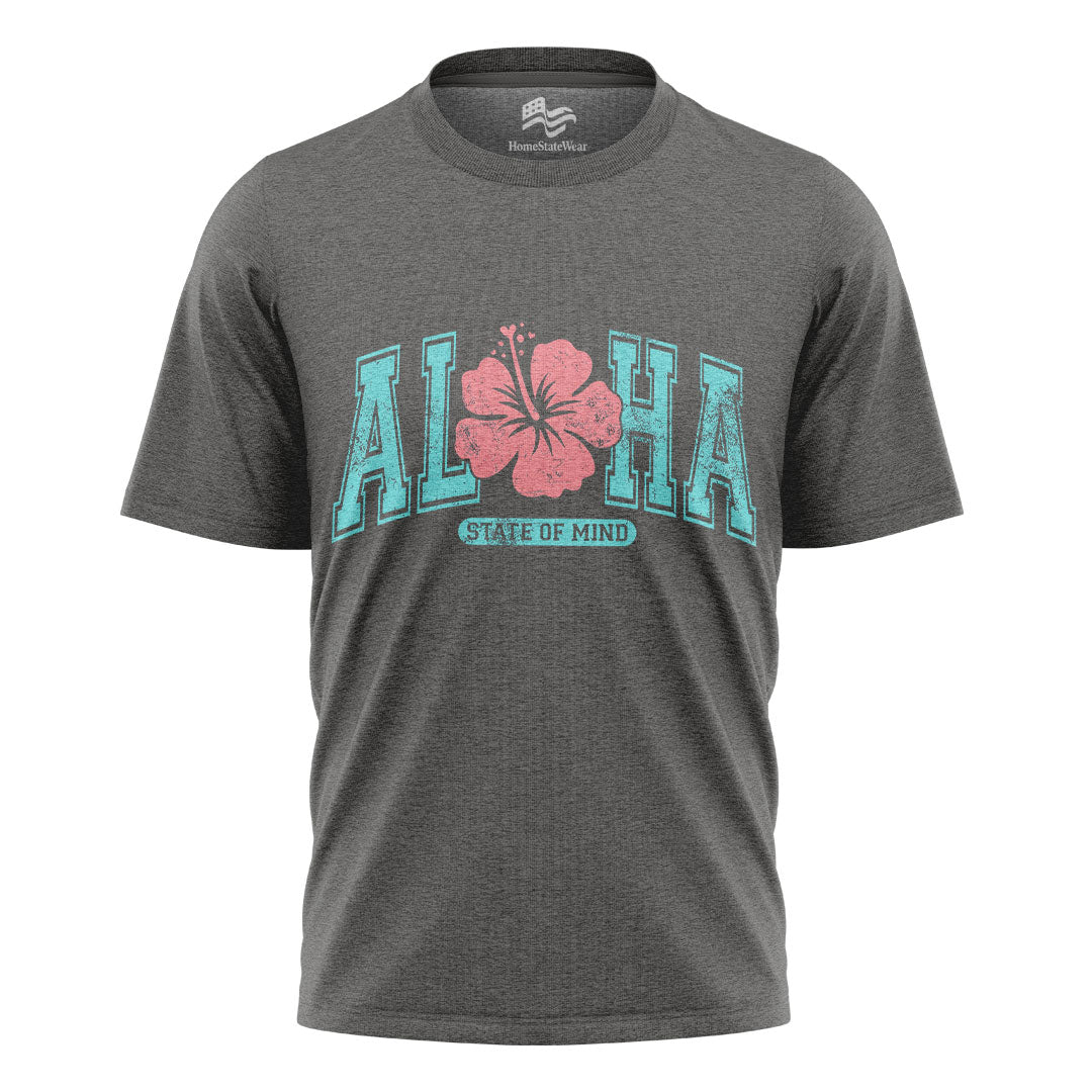 Aloha State of Mind Comfort Colors Varsity Hawaii Hibiscus Shirt
