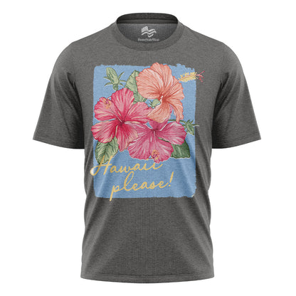 Hawaii Please Hibiscus Comfort Colors Tee | Tropical Vacation Shirt