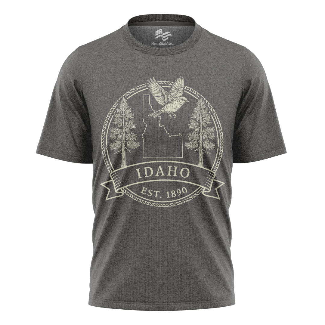 Idaho Est 1890 T-Shirt Mountain Bluebird & White Pine