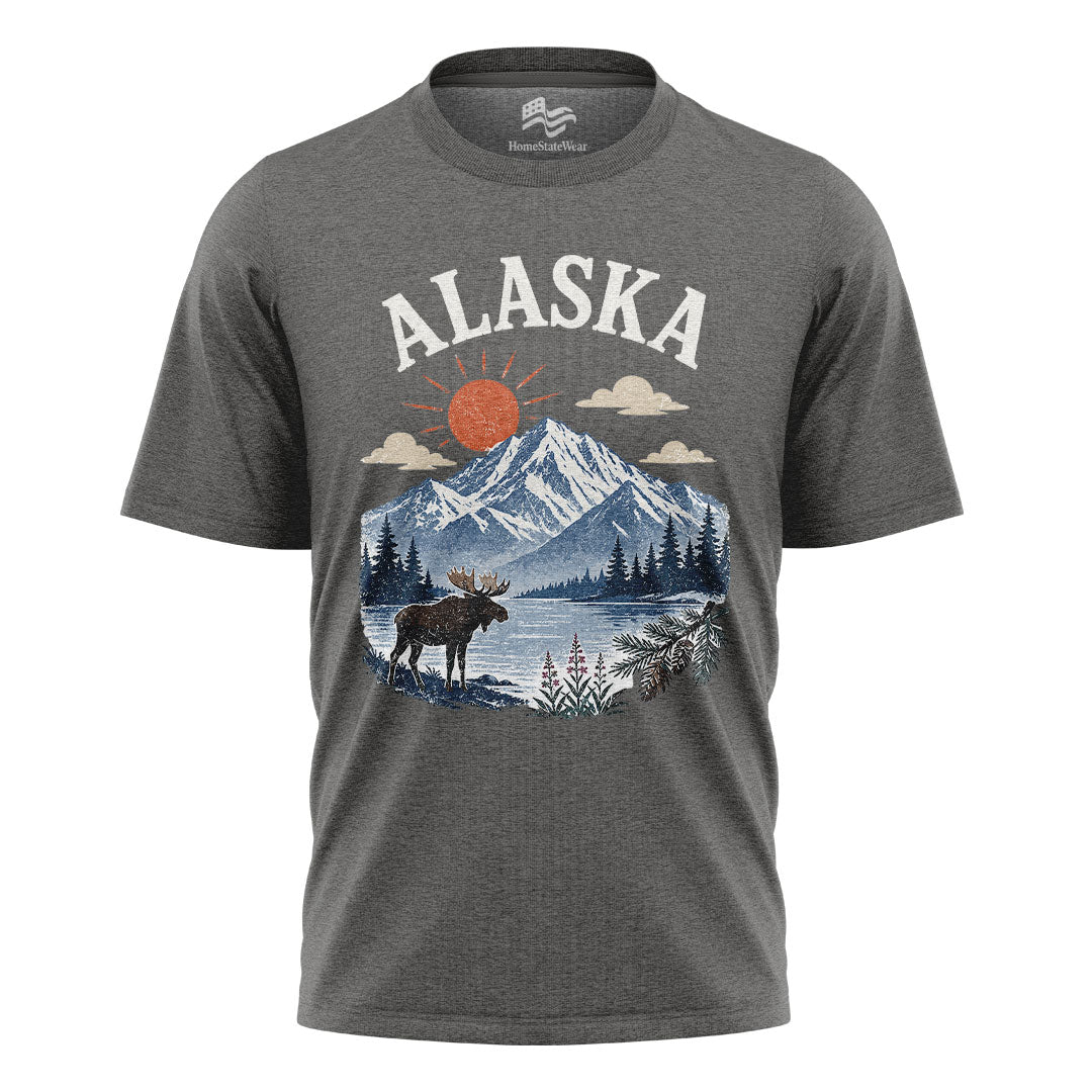 Alaska Moose T-Shirt, Mountain Travel Nature Lover Tee