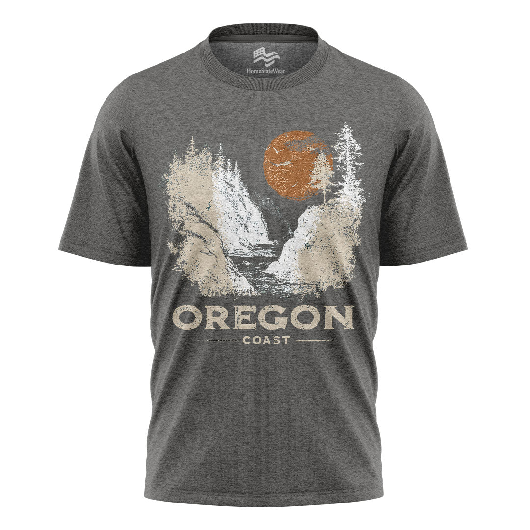 Vintage Oregon Coast T-Shirt, Retro Sunset Pacific Northwest Tee