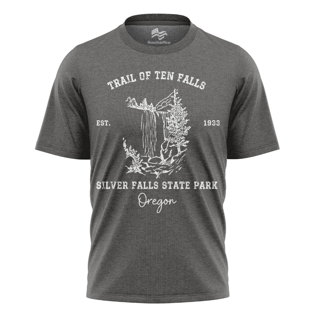 Trail of Ten Falls Oregon Comfort Colors® T-Shirt, Silver Falls Hiking Tee