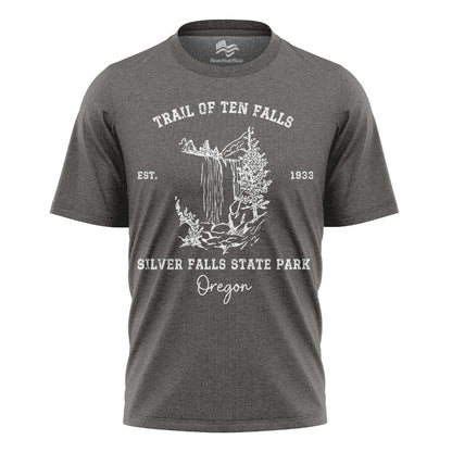 Trail of Ten Falls Oregon Comfort Colors® T-Shirt, Silver Falls Hiking Tee
