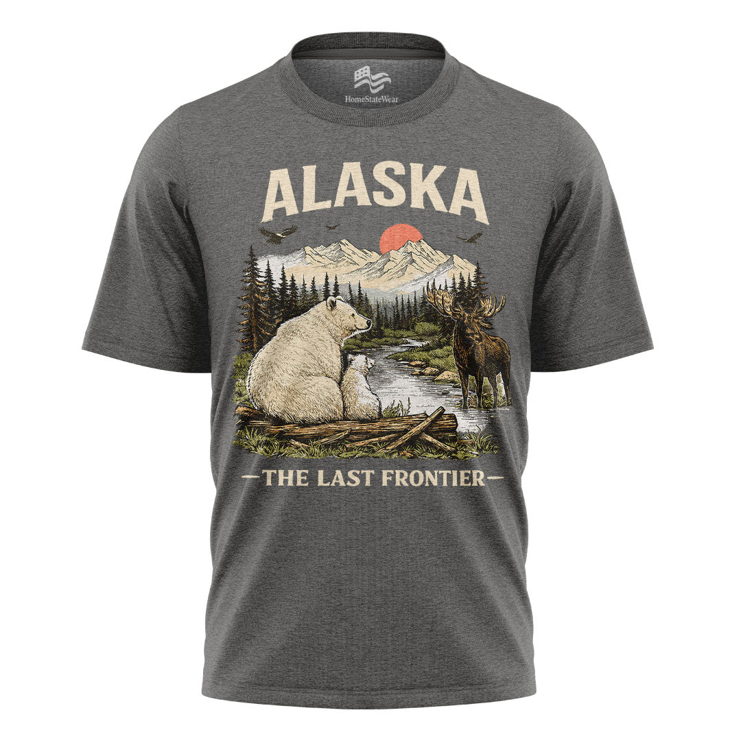 Alaska Wildlife Graphic Tee | Vintage Mountain Adventure Shirt
