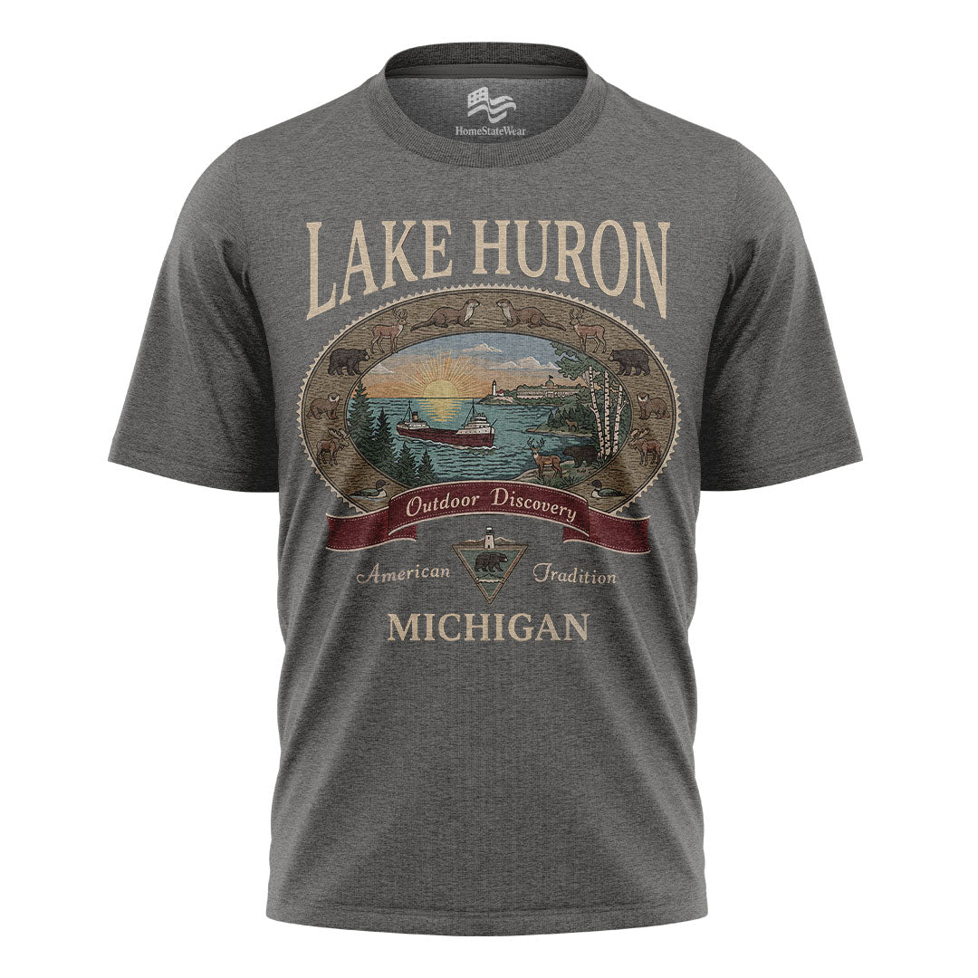 Lake Huron Michigan Comfort Colors Tee | Great Lakes Camping Shirt