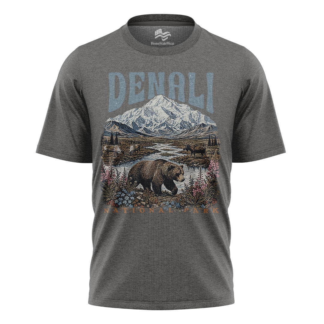 Retro Alaska Mountain Tee, Nature Lover Gift