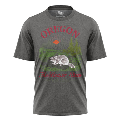 Oregon Beaver State T-Shirt, Est. 1859 Vintage Mountain Sunset Tee