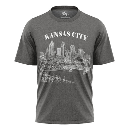 Kansas City Vintage Skyline T-Shirt, Retro Missouri Travel Souvenir Tee