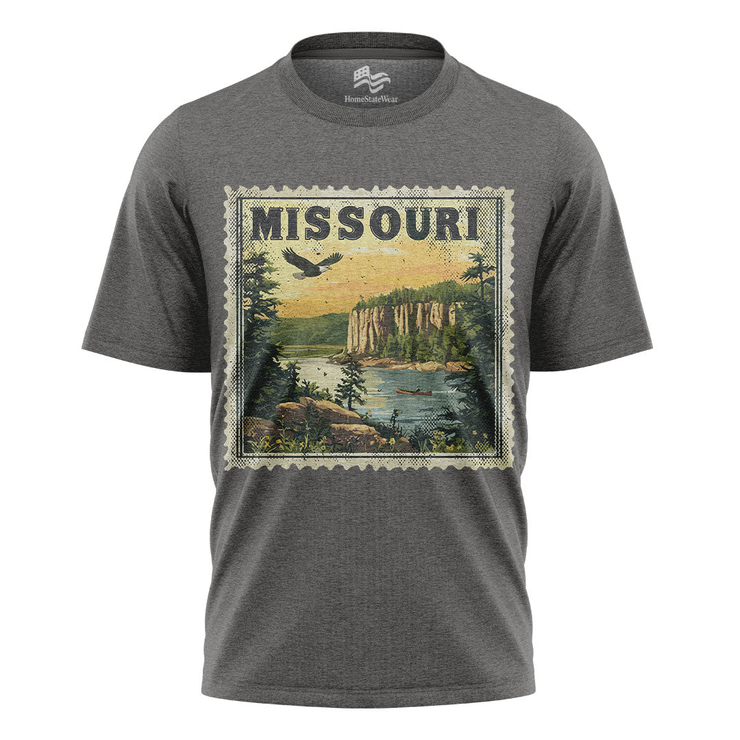 Vintage Missouri Bald Eagle T-Shirt, Scenic Landscape State Souvenir Tee