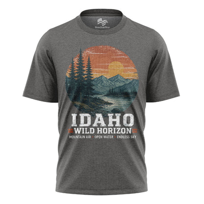 Idaho Wild Horizon Tee | Vintage Mountain Lake Shirt