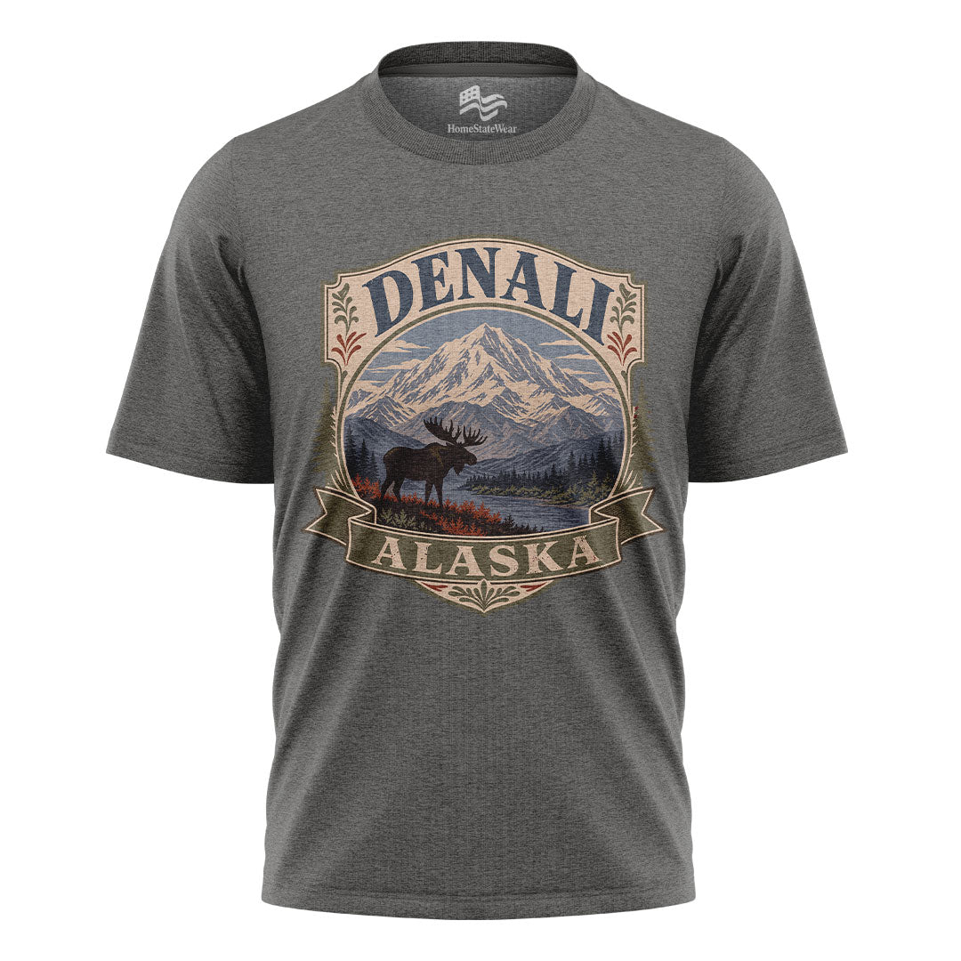 Denali Alaska Vintage T-Shirt | National Park Wildlife Travel Tee