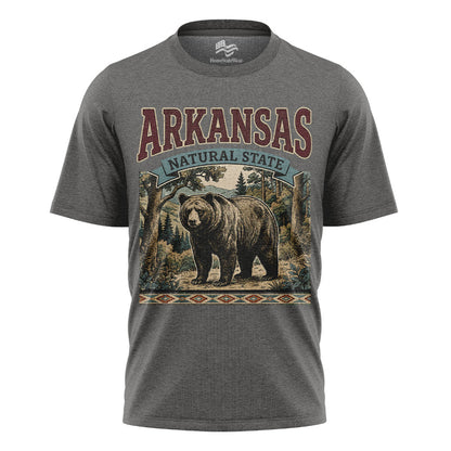 Arkansas Bear Graphic Tee | Vintage Forest Souvenir Shirt