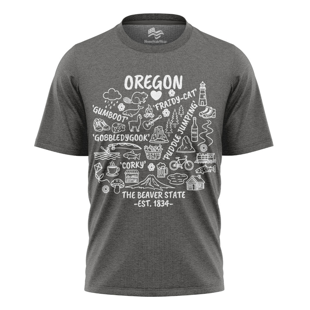 Oregon Coast Vintage Sunset T-Shirt, Pacific Northwest Beach Travel Tee